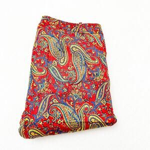 Ralph Lauren Red Petites Paisley Printed Slack Pants Size 8P EUC